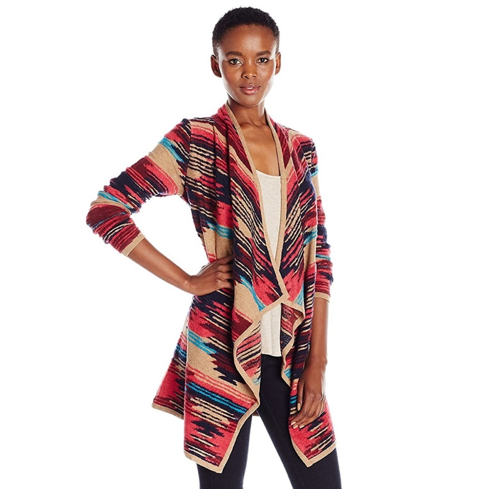 Colorful Southwestern Drape Style Cardigan, Small